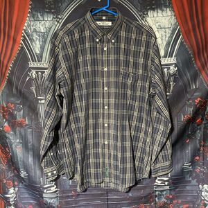 Vintage Ben Sherman Plaid Long Sleeve Casual Button Down Men's Shirt Medium